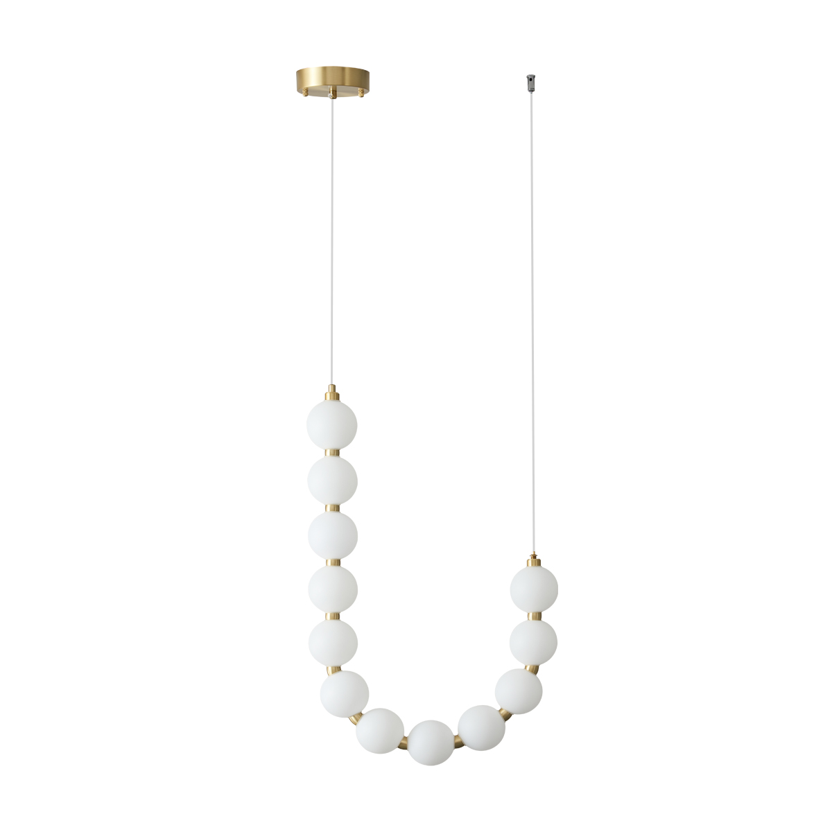 Modern U-Shaped LED Pendant Light 1 Modern U-shaped gold and white PE pendant light for living room and bedroom