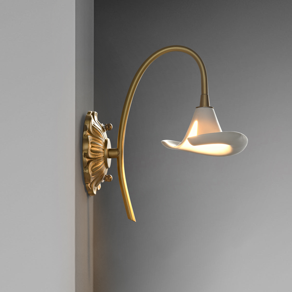 Elegant White Flower Wall Sconce 5 Elegant White Flower Wall Sconce - Image 5