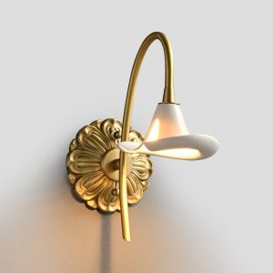 Elegant White Flower Wall Sconce
