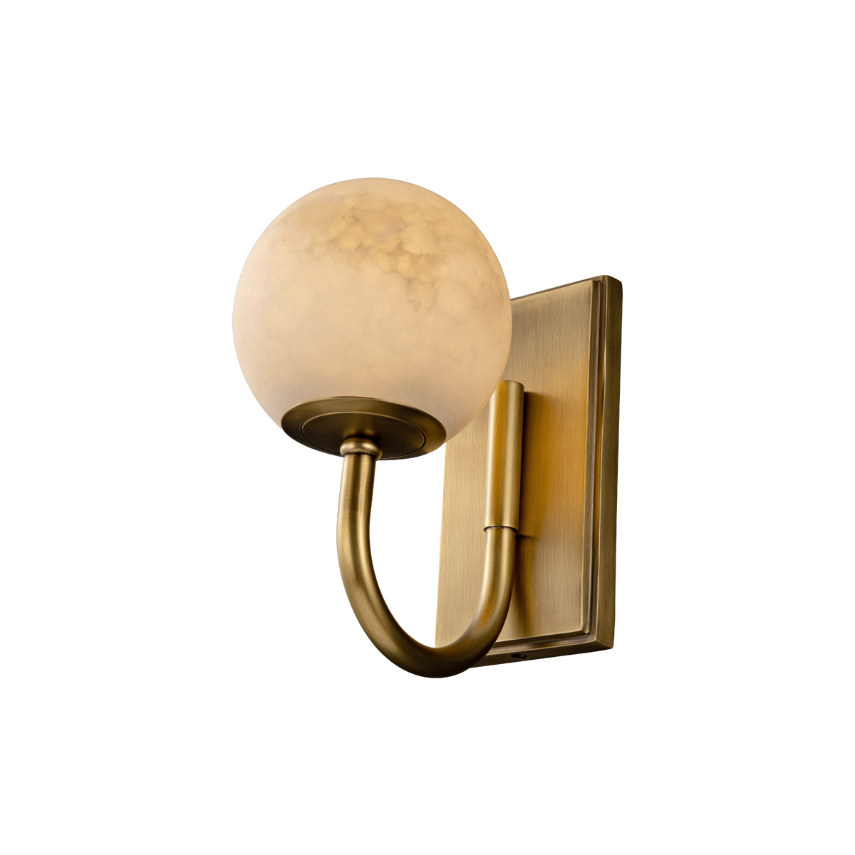 Warm Glow Alabaster Wall Light - Vintage Brass Sconce for Bedroom, Living Room 2 Warm Glow Alabaster Wall Light - Vintage Brass Sconce for Bedroom, Living Room - Image 2
