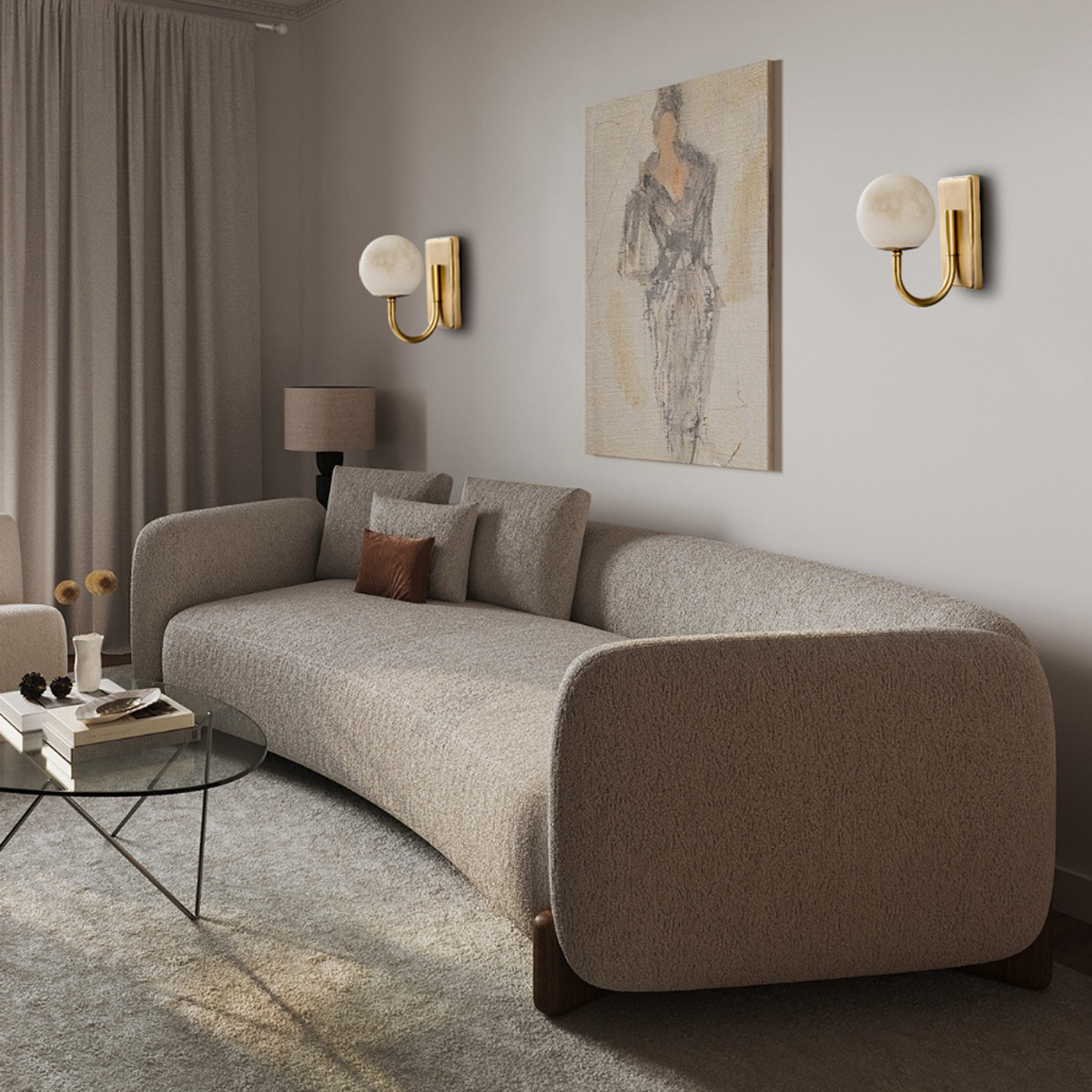 Warm Glow Alabaster Wall Light - Vintage Brass Sconce for Bedroom, Living Room 8 Warm Glow Alabaster Wall Light - Vintage Brass Sconce for Bedroom, Living Room - Image 8