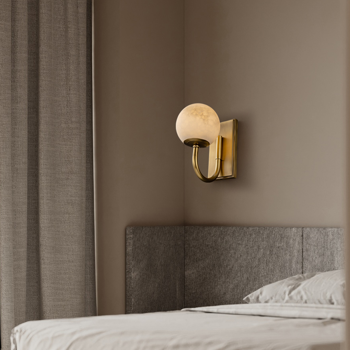 Warm Glow Alabaster Wall Light - Vintage Brass Sconce for Bedroom, Living Room 7 Warm Glow Alabaster Wall Light - Vintage Brass Sconce for Bedroom, Living Room - Image 7