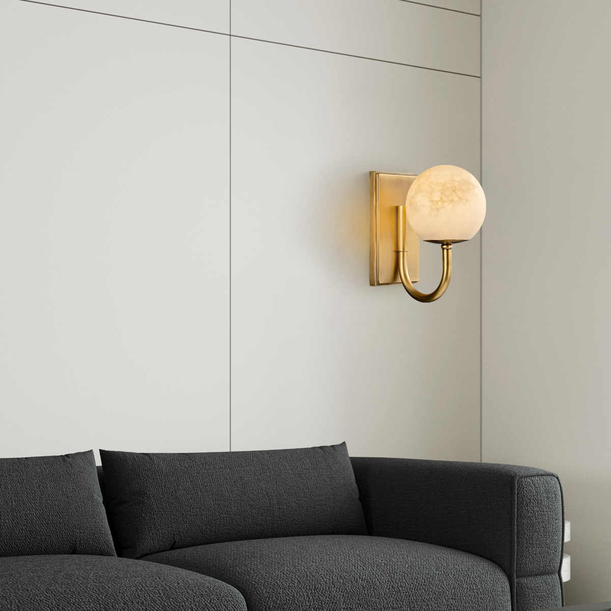 Warm Glow Alabaster Wall Light - Vintage Brass Sconce for Bedroom, Living Room 5 Warm Glow Alabaster Wall Light - Vintage Brass Sconce for Bedroom, Living Room - Image 5