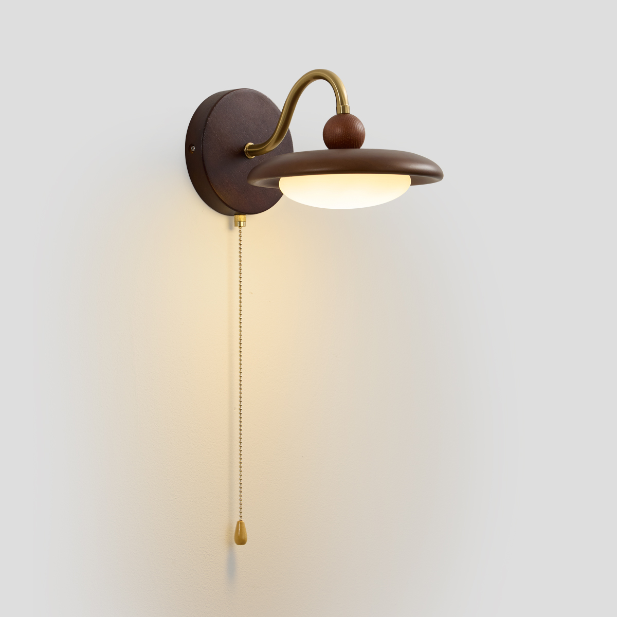 Ambient Wall Lamp: Wood, Soft Gold, and a Gentle Light 3 Ambient Wall Lamp: Wood, Soft Gold, and a Gentle Light - Image 3