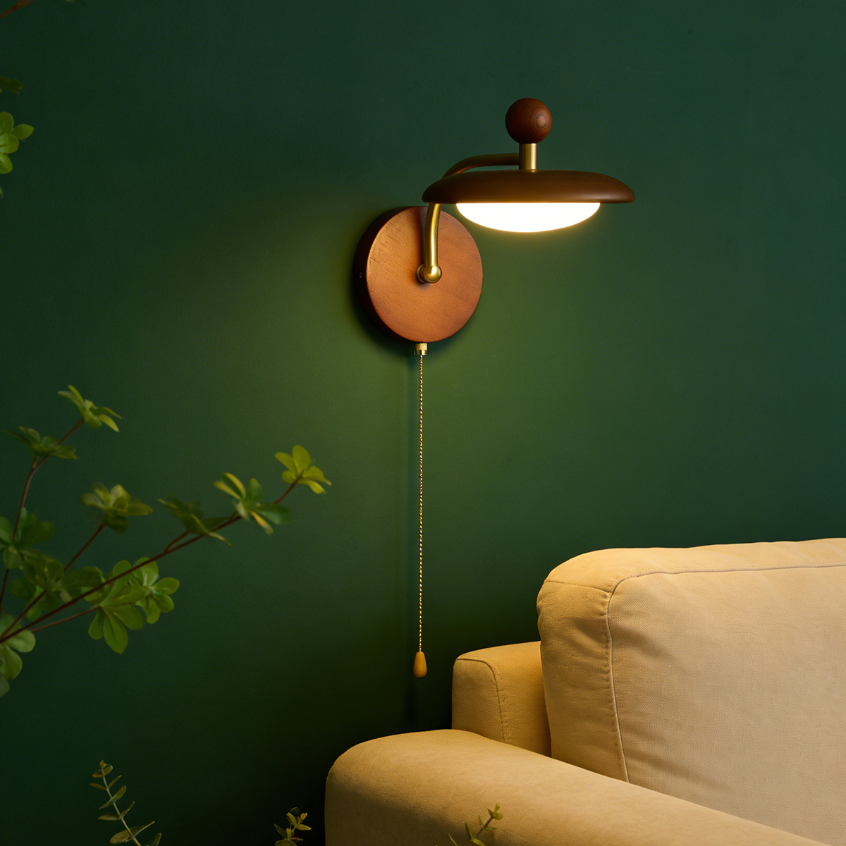 Ambient Wall Lamp: Wood, Soft Gold, and a Gentle Light 4 Ambient Wall Lamp: Wood, Soft Gold, and a Gentle Light - Image 4
