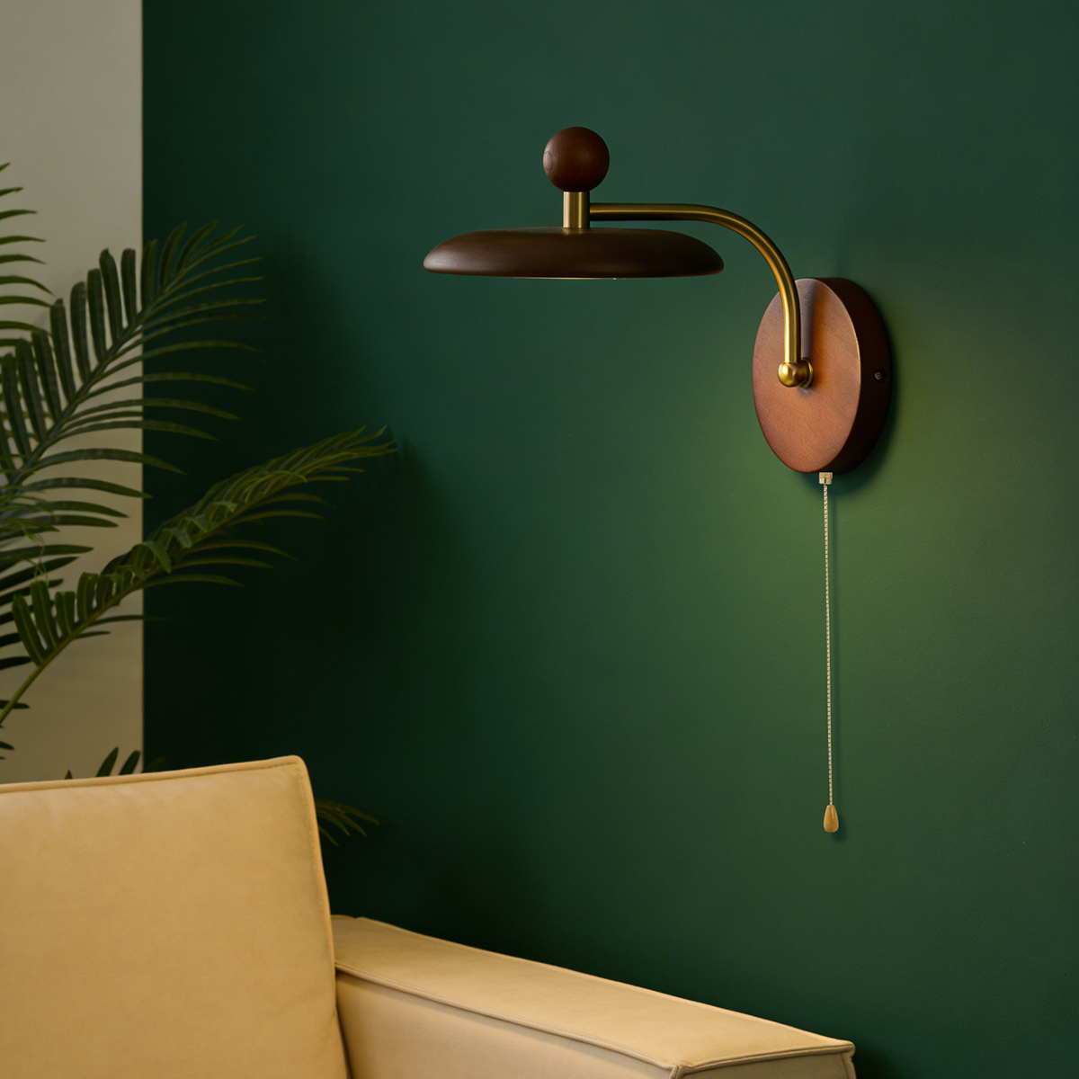 Ambient Wall Lamp: Wood, Soft Gold, and a Gentle Light 5 Ambient Wall Lamp: Wood, Soft Gold, and a Gentle Light - Image 5
