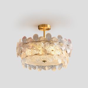 Blossoming Elegance: Modern Luxury Flush Mount Flower Chandelier
