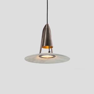 Sleek Statement Chandelier for Modern Interiors – Marble & Metal Fusion