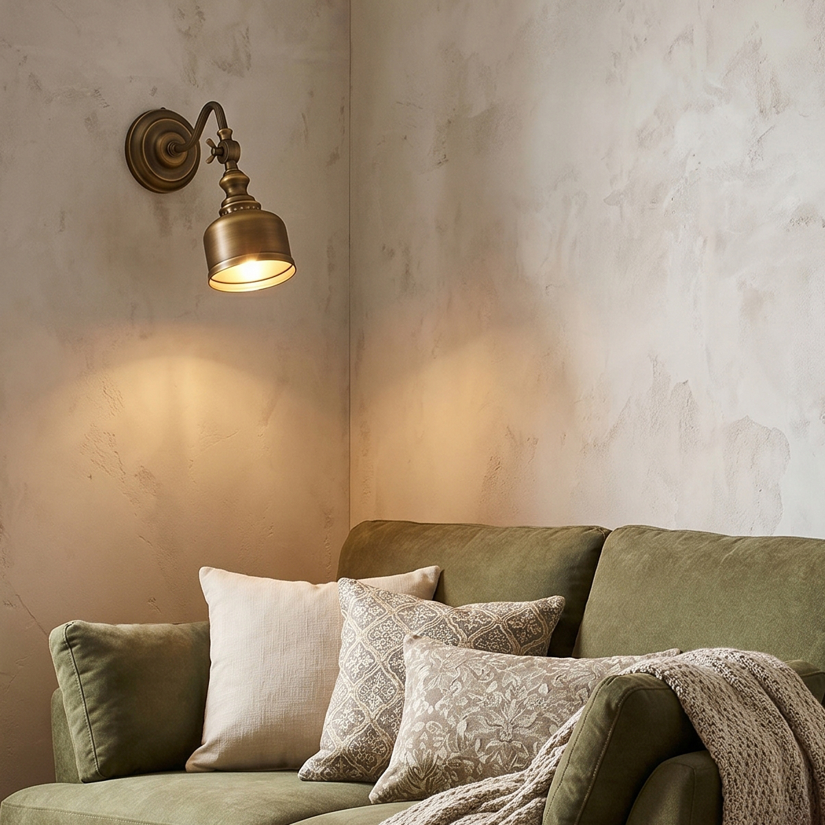 Mid-century Modern Brass Sconce 5 Elegant curved arm mid-century modern brass wall sconce in brushed finish, ideal for gallery or bedside lighting.