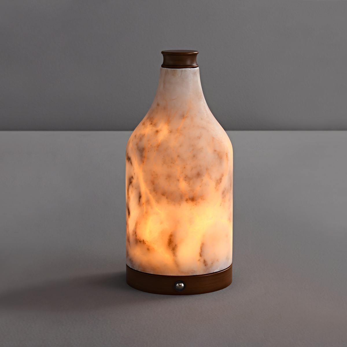 Natural Alabaster Stone Table Lamps 4 Close-up shot showing the sophisticated craftsmanship and texture of the table lamp.