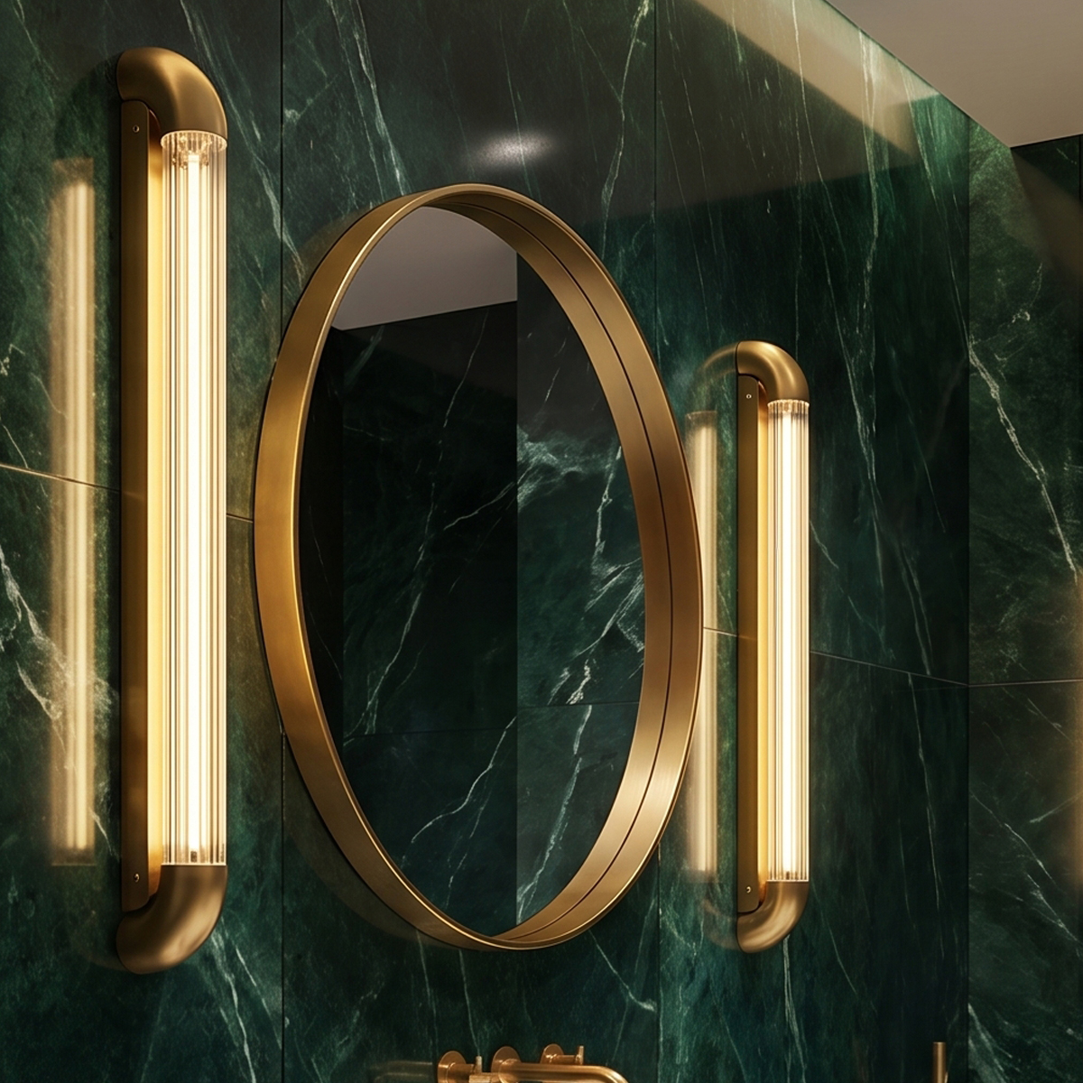 Modern Linear LED Wall Sconce 4 Minimalist black LED wall light turned on showing warm white ambient glow.