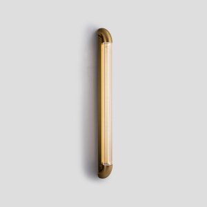Modern linear LED wall sconce lighting fixture for living room ambiance.